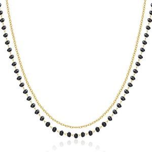 CANDYFANCY Dainty Women 18k Gold Plated Stainless Steel Layered  Necklace